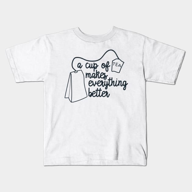 Cup Of Tea Kids T-Shirt by JakeRhodes